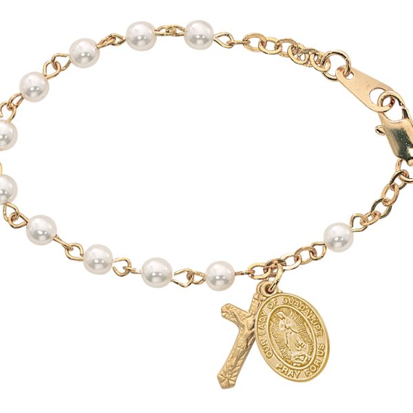 5-1/2" Gold Plated Pearl Baby Bracelet