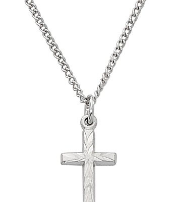 Sterling Cross On Baby Chain And