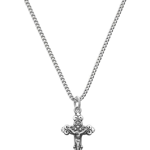 Sterling Crucifix On Baby Chain And Box