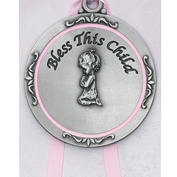 Pink Crib Medal - Girl