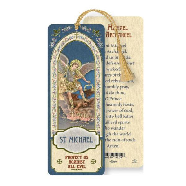Saint Michael Laminated Bookmark with Tassel
