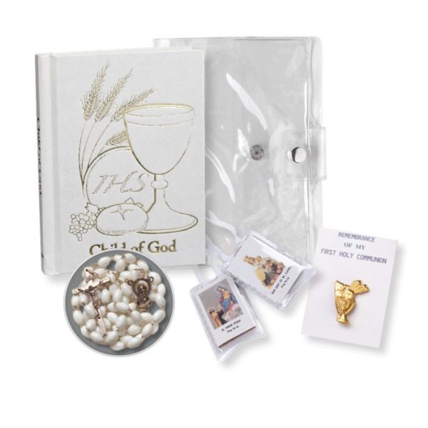 5 Piece Child of God Communion Girls Set in Clear Pouch
